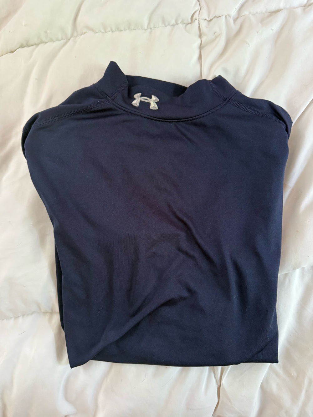 Under Armour Women's Long Sleeve Top Navy with Silver Logo